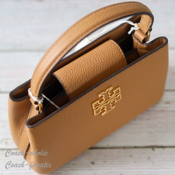 NWT Tory Burch Britten Micro Satchel Leather Crossbody in Tiramisu - Picture 10 of 11